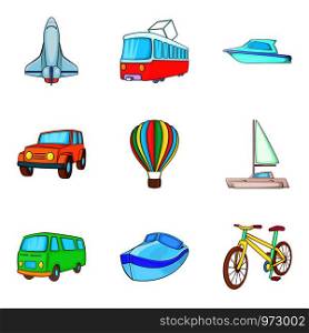 Car industry icons set. Cartoon set of 9 car industry vector icons for web isolated on white background. Car industry icons set, cartoon style