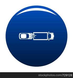 Car injury icon. Simple illustration of car injury vector icon for any design blue. Car injury icon vector blue