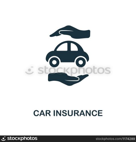 Car Insurance creative icon. Simple element illustration. Car Insurance concept symbol design from insurance collection. Can be used for mobile and web design, apps, software, print.. Car Insurance icon. Line style icon design from insurance icon collection. UI. Illustration of car insurance icon. Pictogram isolated on white. Ready to use in web design, apps, software, print.