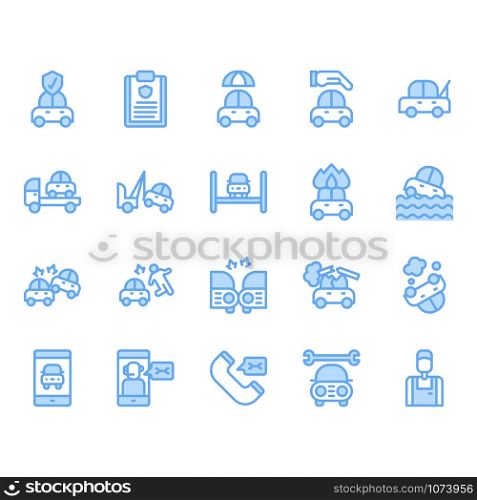 Car insurance icon and symbol set