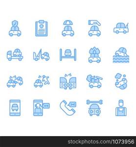 Car insurance icon and symbol set