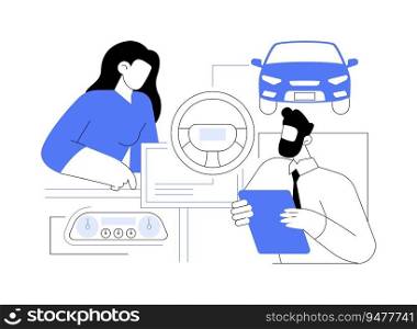 Car interior design abstract concept vector illustration. Group of professional designers sketching car interior, automotive industry, car manufacturing, teamwork idea abstract metaphor.. Car interior design abstract concept vector illustration.