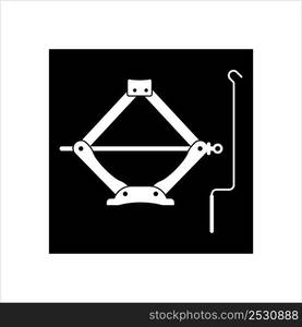 Car Jack Icon, Mechanical Jack Icon Vector Art Illustration