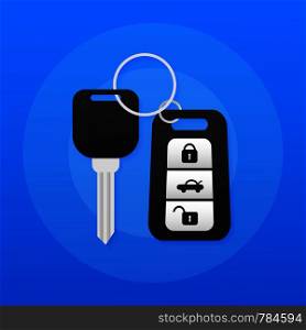 Car Key and of the alarm system. Vector illustration.. Car Key and of the alarm system. Vector stock illustration.