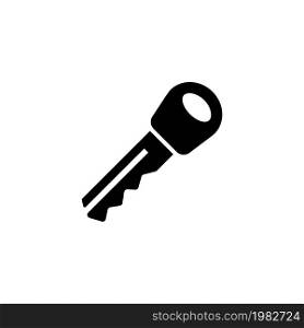 Car Key. Flat Vector Icon. Simple black symbol on white background. Car Key Flat Vector Icon