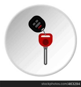 Car key icon in flat circle isolated vector illustration for web. Car key icon circle