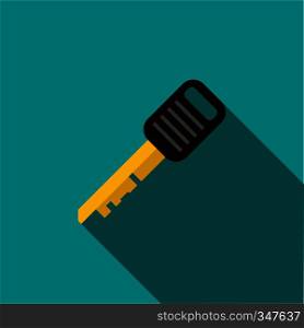 Car key icon in flat style on a turquoise background. Car key icon in flat style