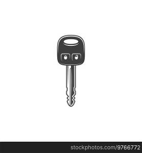 Car key icon. Vector isolated vehicle door electronic lock key. Car key, vehicle auto part icon