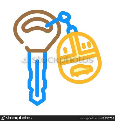 car key with fob color icon vector. car key with fob sign. isolated symbol illustration. car key with fob color icon vector illustration