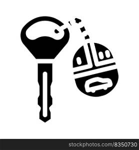 car key with fob glyph icon vector. car key with fob sign. isolated symbol illustration. car key with fob glyph icon vector illustration