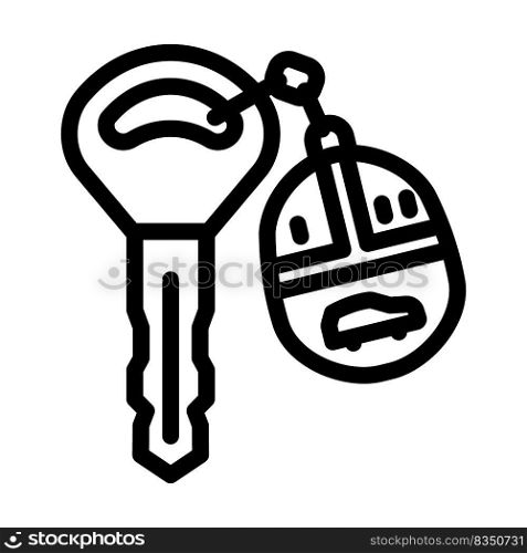 car key with fob line icon vector. car key with fob sign. isolated contour symbol black illustration. car key with fob line icon vector illustration