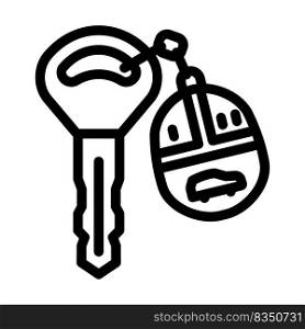 car key with fob line icon vector. car key with fob sign. isolated contour symbol black illustration. car key with fob line icon vector illustration