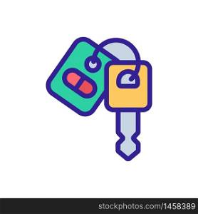 car key with keychain icon vector. car key with keychain sign. color symbol illustration. car key with keychain icon vector outline illustration