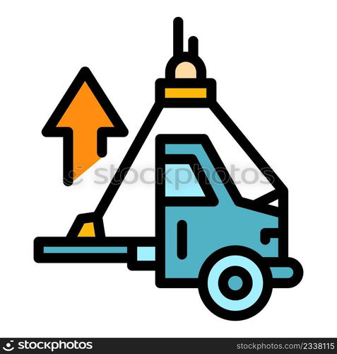 Car lift elevator icon. Outline car lift elevator vector icon color flat isolated. Car lift elevator icon color outline vector