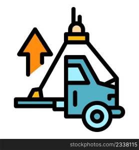 Car lift elevator icon. Outline car lift elevator vector icon color flat isolated. Car lift elevator icon color outline vector