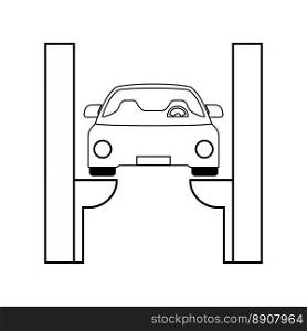 car lift hydraulic icon vector illustration symbol design