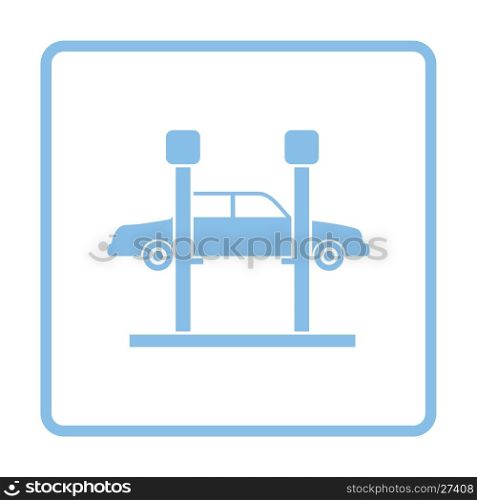 Car lift icon. Blue frame design. Vector illustration.