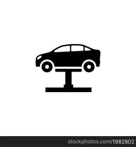 Car Lifting. Flat Vector Icon. Simple black symbol on white background. Car Lifting Flat Vector Icon
