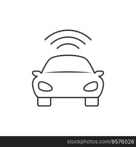Car line icon vector image