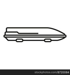 Car load box icon outline vector. Roof trunk. Travel cargo. Car load box icon outline vector. Roof trunk