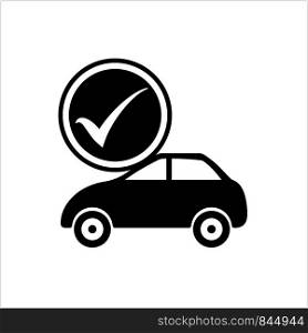 Car Loan Approved Icon, Automobile Loan Approved Vector Art Illustration