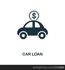 Car Loan creative icon. Simple element illustration. Car Loan concept symbol design from personal finance collection. Can be used for mobile and web design, apps, software, print.. Car Loan icon. Line style icon design from personal finance icon collection. UI. Pictogram of car loan icon. Ready to use in web design, apps, software, print.
