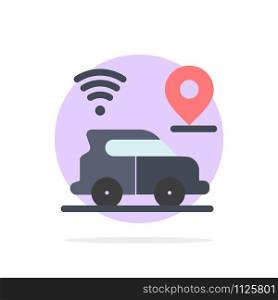 Car, Location, Map, Technology Abstract Circle Background Flat color Icon