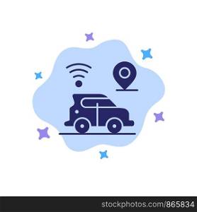 Car, Location, Map, Technology Blue Icon on Abstract Cloud Background