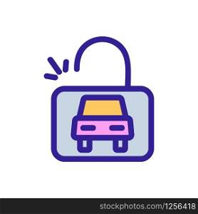 Car lock icon vector. Thin line sign. Isolated contour symbol illustration. Car lock icon vector. Isolated contour symbol illustration