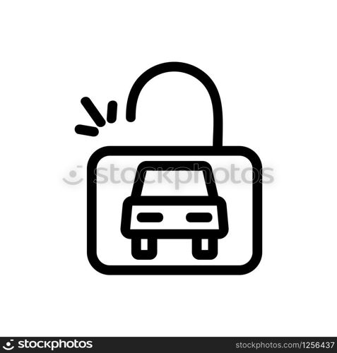 Car lock icon vector. Thin line sign. Isolated contour symbol illustration. Car lock icon vector. Isolated contour symbol illustration