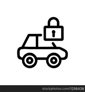 Car lock icon vector. Thin line sign. Isolated contour symbol illustration. Car lock icon vector. Isolated contour symbol illustration
