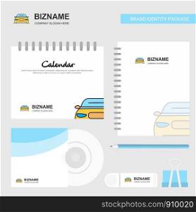Car Logo, Calendar Template, CD Cover, Diary and USB Brand Stationary Package Design Vector Template