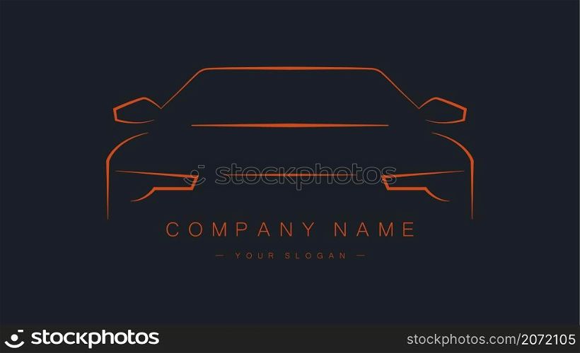 Car logo isolated on dark blue background. Automobile transport. Car company or business. Vector. Car logo isolated on dark blue background. Automobile transport. Car company or business. Vector illustration