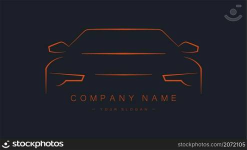 Car logo isolated on dark blue background. Automobile transport. Car company or business. Vector. Car logo isolated on dark blue background. Automobile transport. Car company or business. Vector illustration