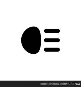 Car Low Beam Lights. Flat Vector Icon. Simple black symbol on white background. Car Low Beam Lights Flat Vector Icon