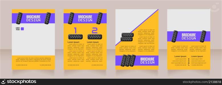 Car maintenance blank brochure design. Template set with copy space for text. Premade corporate reports collection. Editable 4 paper pages. Bebas Neue, Lucida Console, Roboto Light fonts used. Car maintenance blank brochure design
