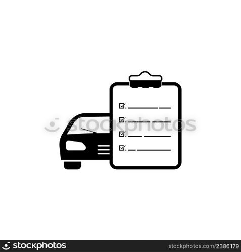 Car Maintenance List Icon, Vehicle Functional Checks, Servicing, Repairing, Replacing Of Necessary Parts Vector Art Illustration