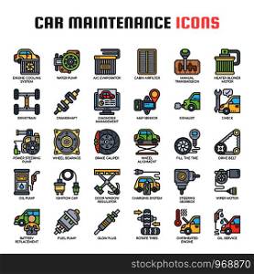 Car Maintenance , Thin Line and Pixel Perfect Icons