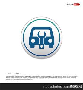 Car Mechanic Icon - white circle button