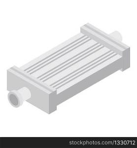 Car metal radiator icon. Isometric of car metal radiator vector icon for web design isolated on white background. Car metal radiator icon, isometric style