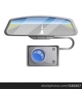 Car mirror dvr camera icon. Cartoon of car mirror dvr camera vector icon for web design isolated on white background. Car mirror dvr camera icon, cartoon style