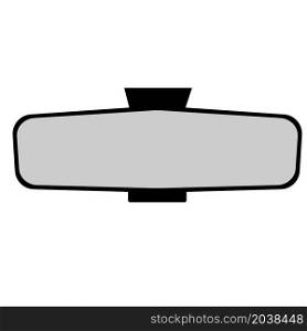 Car Mirror on white background. Rear view mirror sign. flat style.