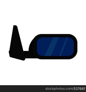 Car mirror side view vector icon. Transportation design black part vehicle equipment. Wing transport glass window rearview