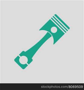Car motor piston icon. Gray background with green. Vector illustration.