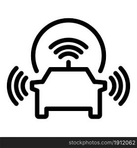 Car multi sensor icon outline vector. Front road. Security vehicle. Car multi sensor icon outline vector. Front road