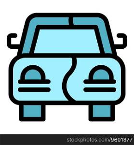 Car new painting icon outline vector. Check body. Repair gun color flat. Car new painting icon vector flat