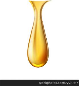 Car oil drip. gold lubricant drop. yellow liquid. honey droplet. fuel extract. collagen essence. 3d realistic vector. Car oil drip vector