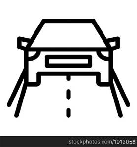 Car on highway icon outline vector. Road drive. City safety. Car on highway icon outline vector. Road drive