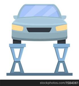 Car on lift icon. Cartoon of car on lift vector icon for web design isolated on white background. Car on lift icon, cartoon style