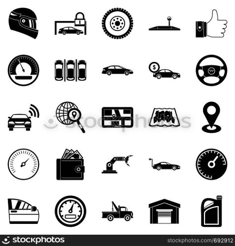 Car park icons set. Simple set of 25 car park vector icons for web isolated on white background. Car park icons set, simple style